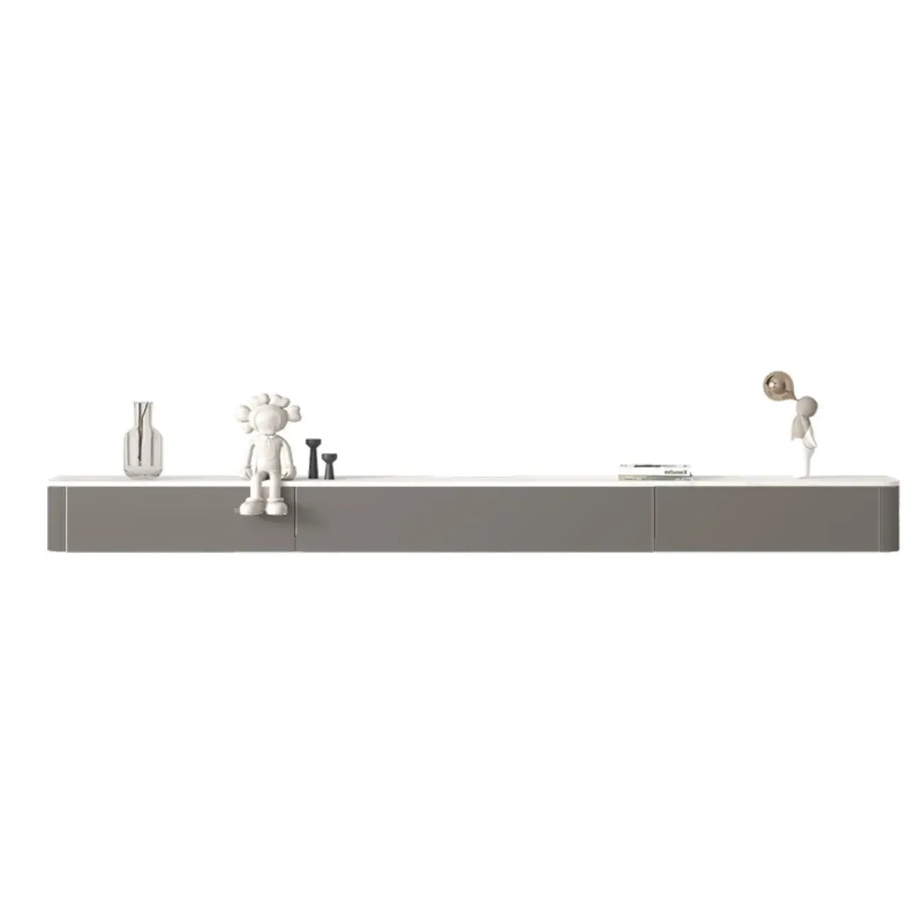 71 Off-White Long Floating Wood Cable Management TV Stand