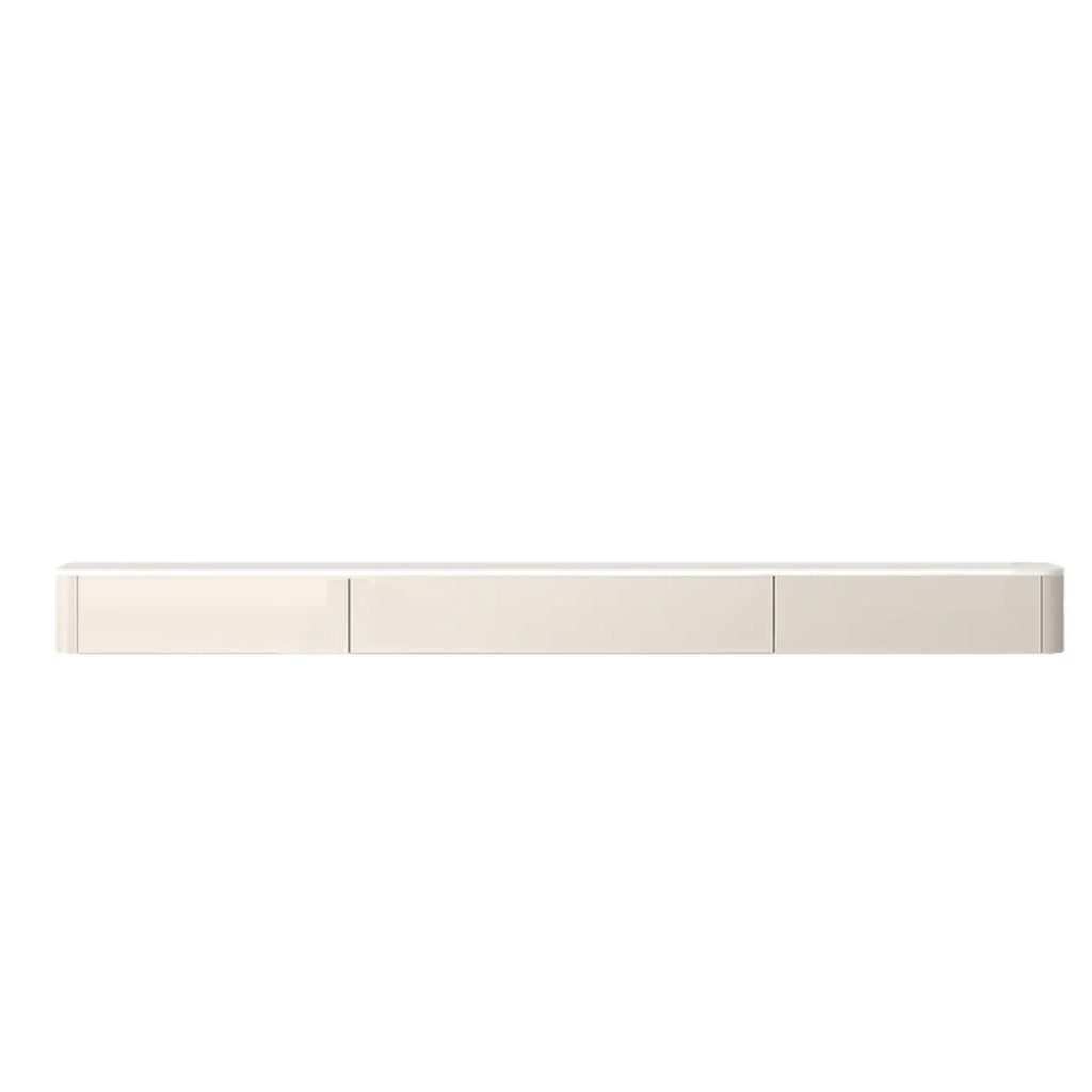 71 Off-White Long Floating Wood Cable Management TV Stand