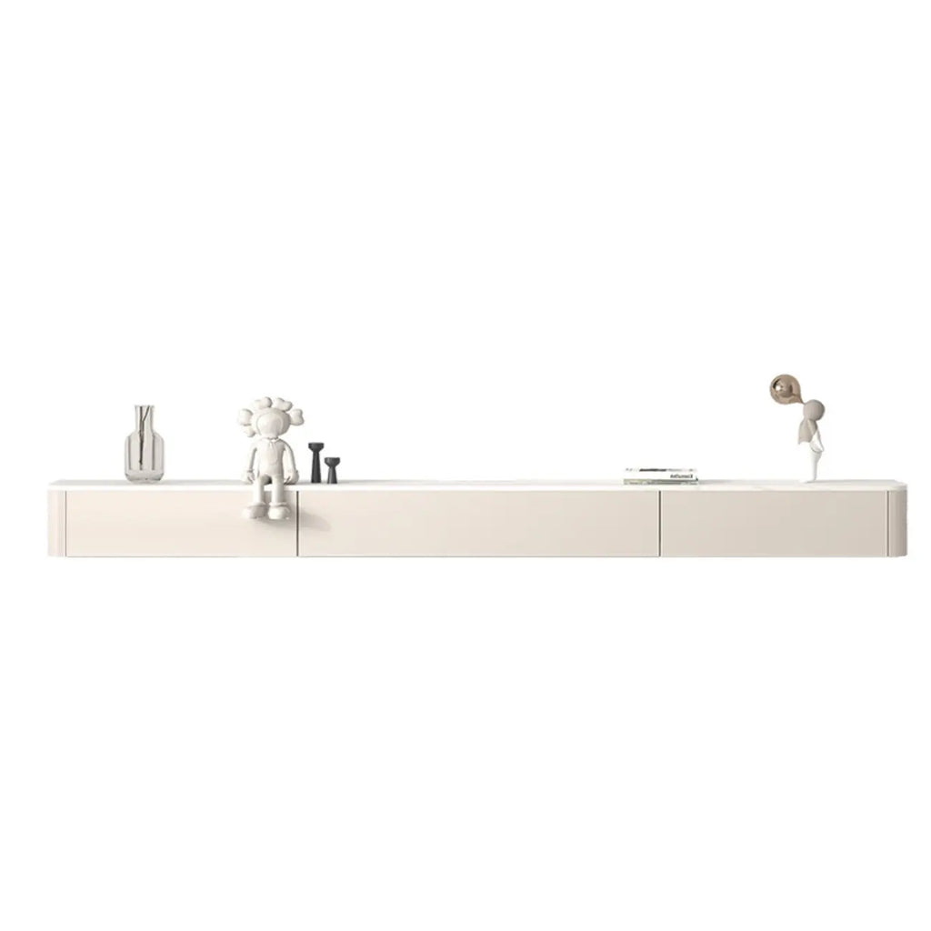 71 Off-White Long Floating Wood Cable Management TV Stand