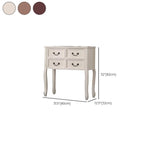 Rectangular Dark Walnut Console Table with Drawers