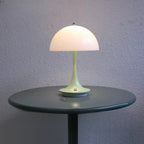 Art Deco White LED Dome Acrylic Shade Cordless Table Lamp