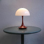 Art Deco White LED Dome Acrylic Shade Cordless Table Lamp