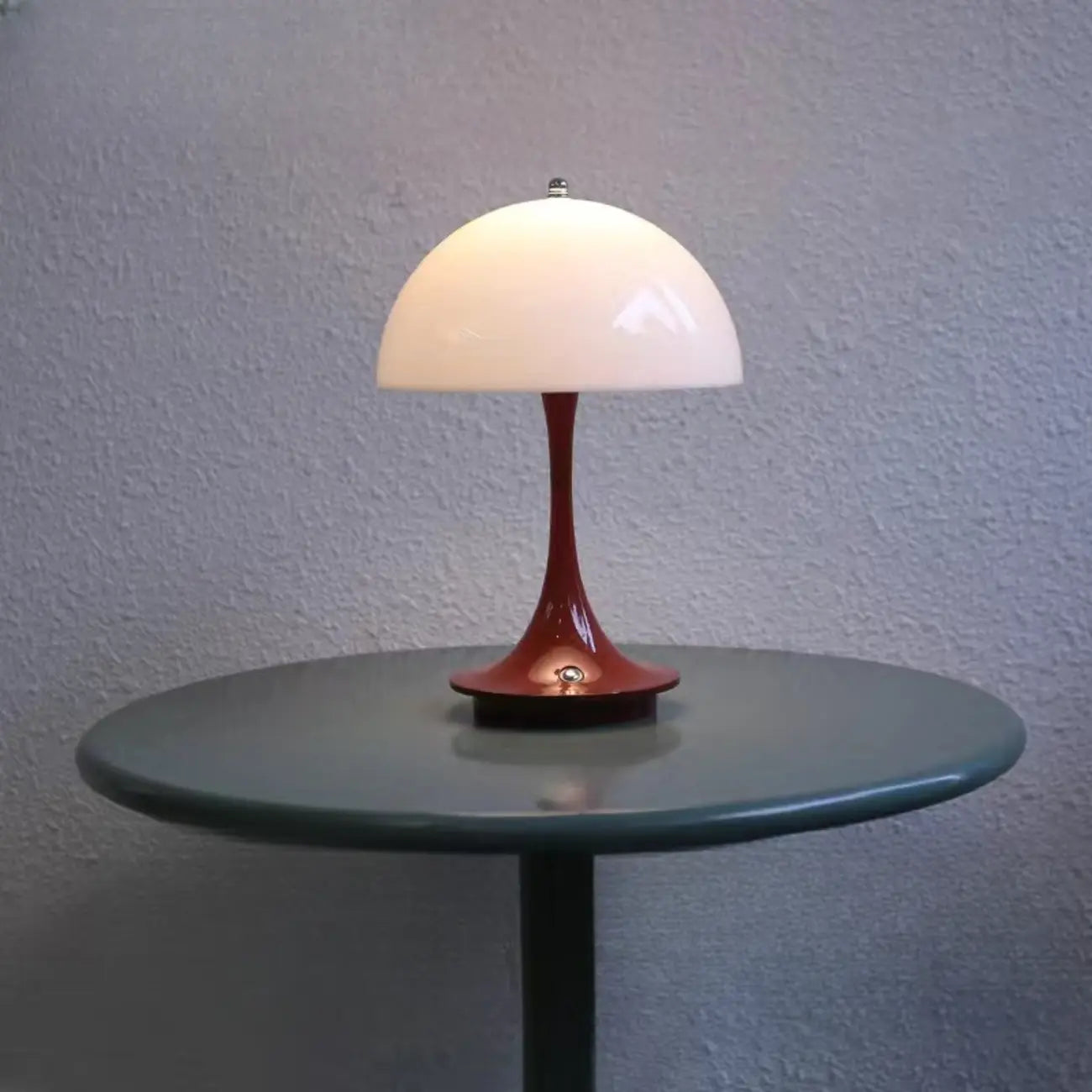 Art Deco White LED Dome Acrylic Shade Cordless Table Lamp