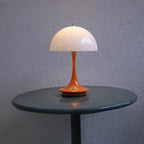 Art Deco White LED Dome Acrylic Shade Cordless Table Lamp