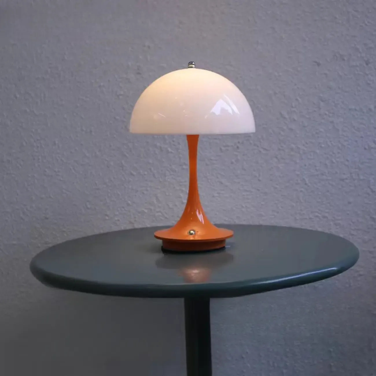 Art Deco White LED Dome Acrylic Shade Cordless Table Lamp