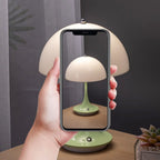 Art Deco White LED Dome Acrylic Shade Cordless Table Lamp