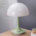 Art Deco White LED Dome Acrylic Shade Cordless Table Lamp