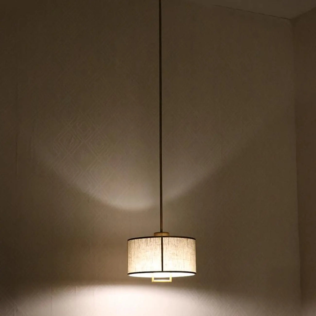 Downrods Elegant Ivory Cylinder Ceiling Light Indoor Hanging