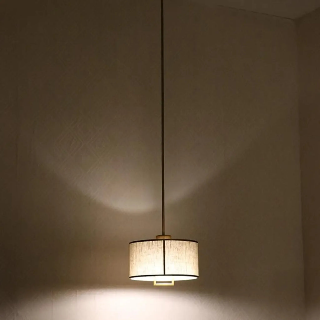 Downrods Elegant Ivory Cylinder Ceiling Light Indoor Hanging