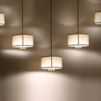 Downrods Elegant Ivory Cylinder Ceiling Light Indoor Hanging