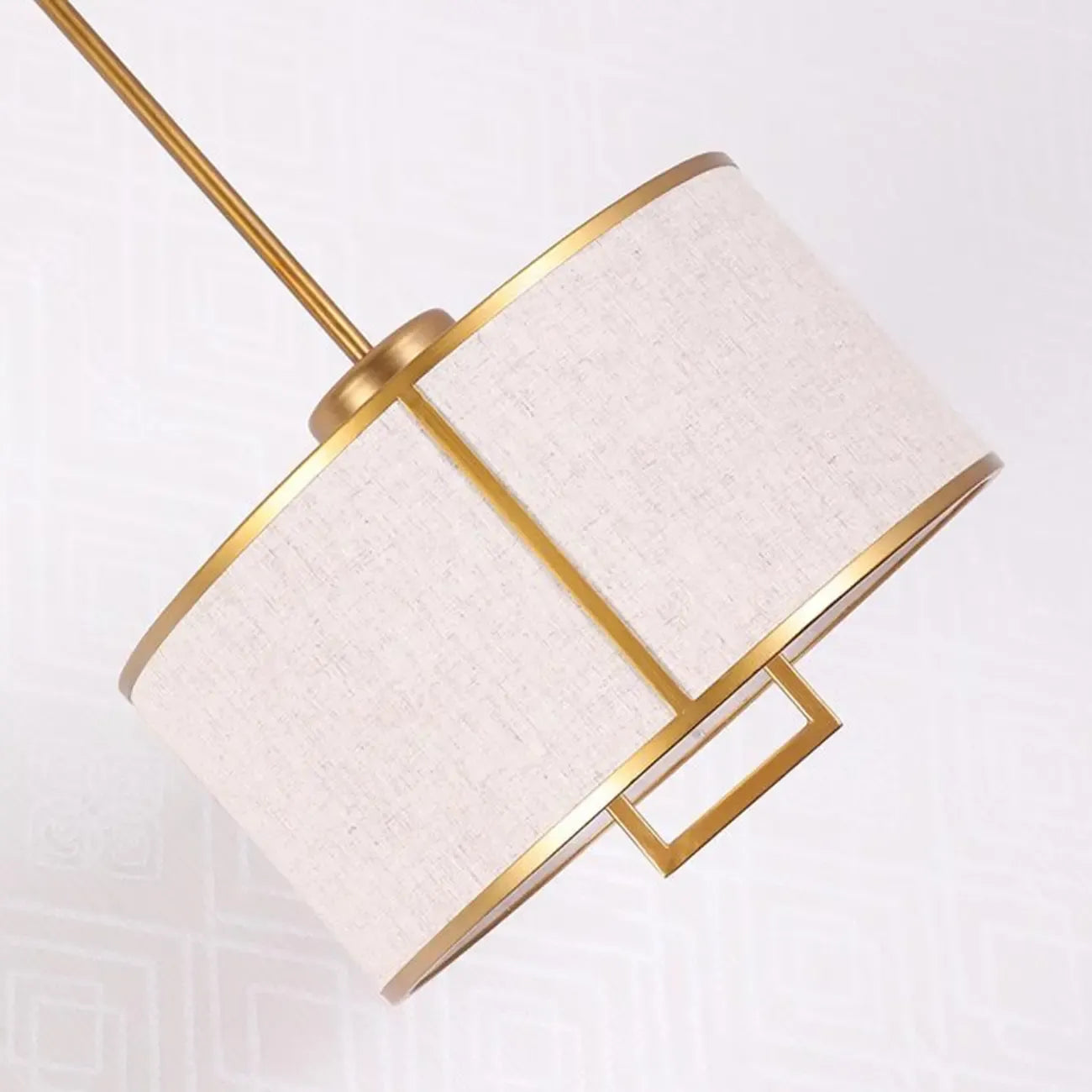 Downrods Elegant Ivory Cylinder Ceiling Light Indoor Hanging