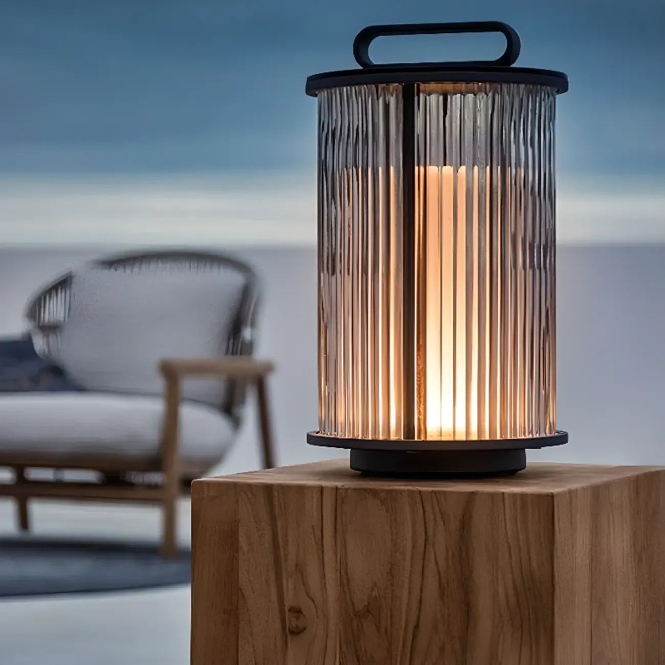 Elegant Cylinder Solar LED Outdoor Post Lights