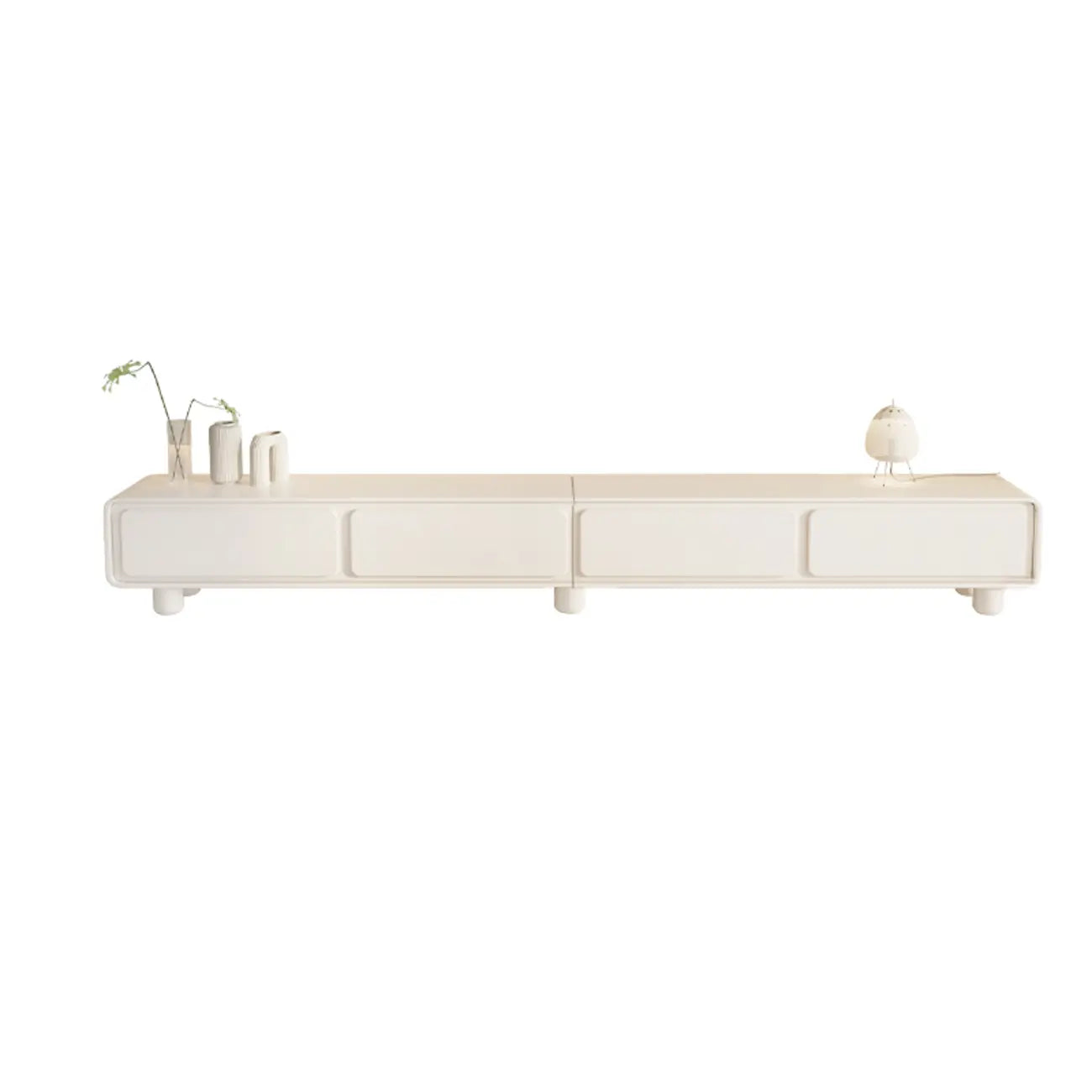 63 Living Room White Wooden Rectangular TV Stand with Drawer