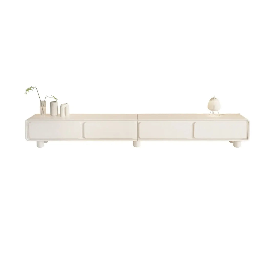 63 Living Room White Wooden Rectangular TV Stand with Drawer