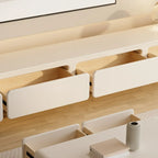 63 Living Room White Wooden Rectangular TV Stand with Drawer