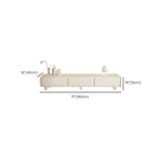 63 Living Room White Wooden Rectangular TV Stand with Drawer