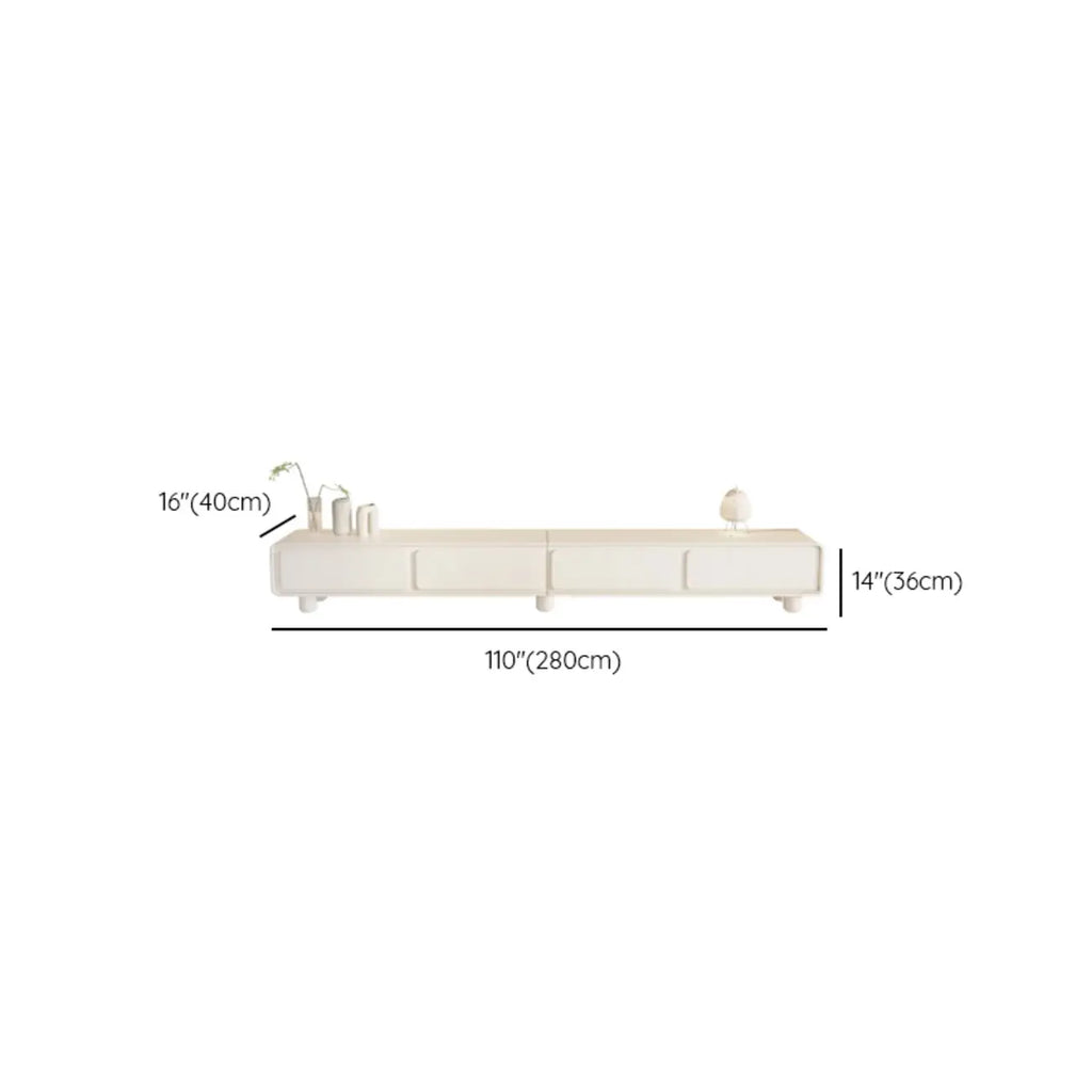 63 Living Room White Wooden Rectangular TV Stand with Drawer