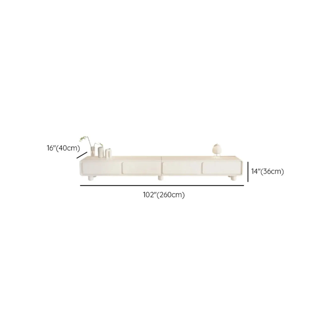 63 Living Room White Wooden Rectangular TV Stand with Drawer