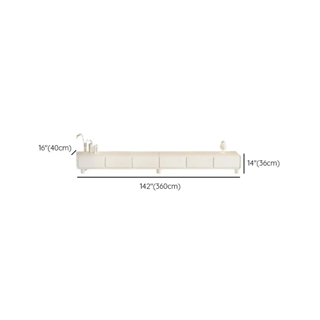 63 Living Room White Wooden Rectangular TV Stand with Drawer