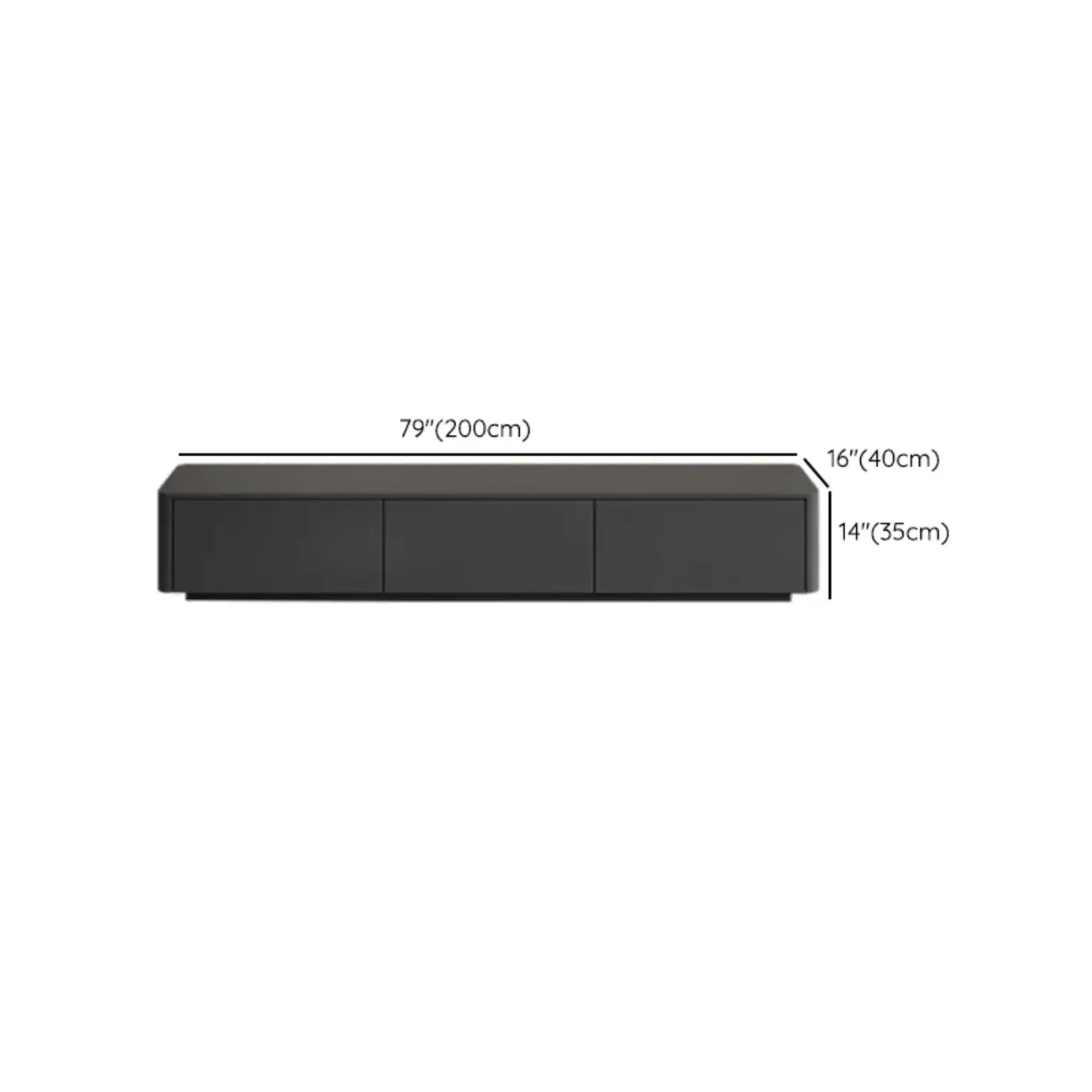 79 Black Wood Long Cable Management TV Stand with Drawer