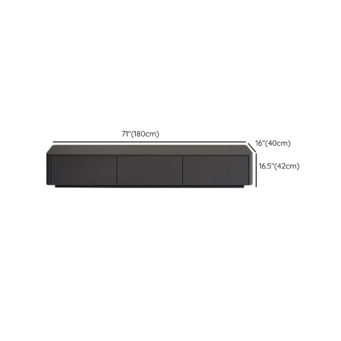 79 Black Wood Long Cable Management TV Stand with Drawer