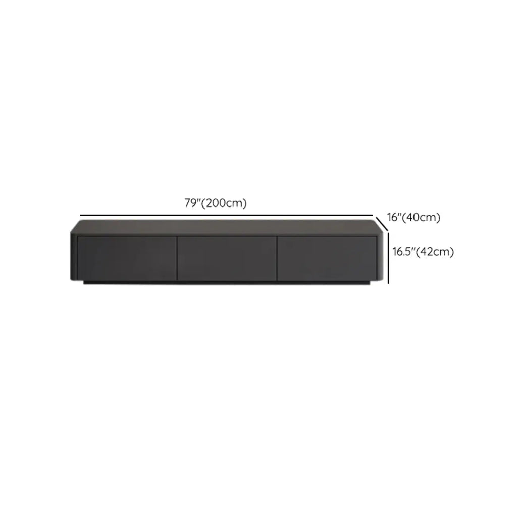 79 Black Wood Long Cable Management TV Stand with Drawer