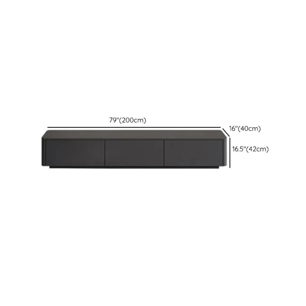79 Black Wood Long Cable Management TV Stand with Drawer