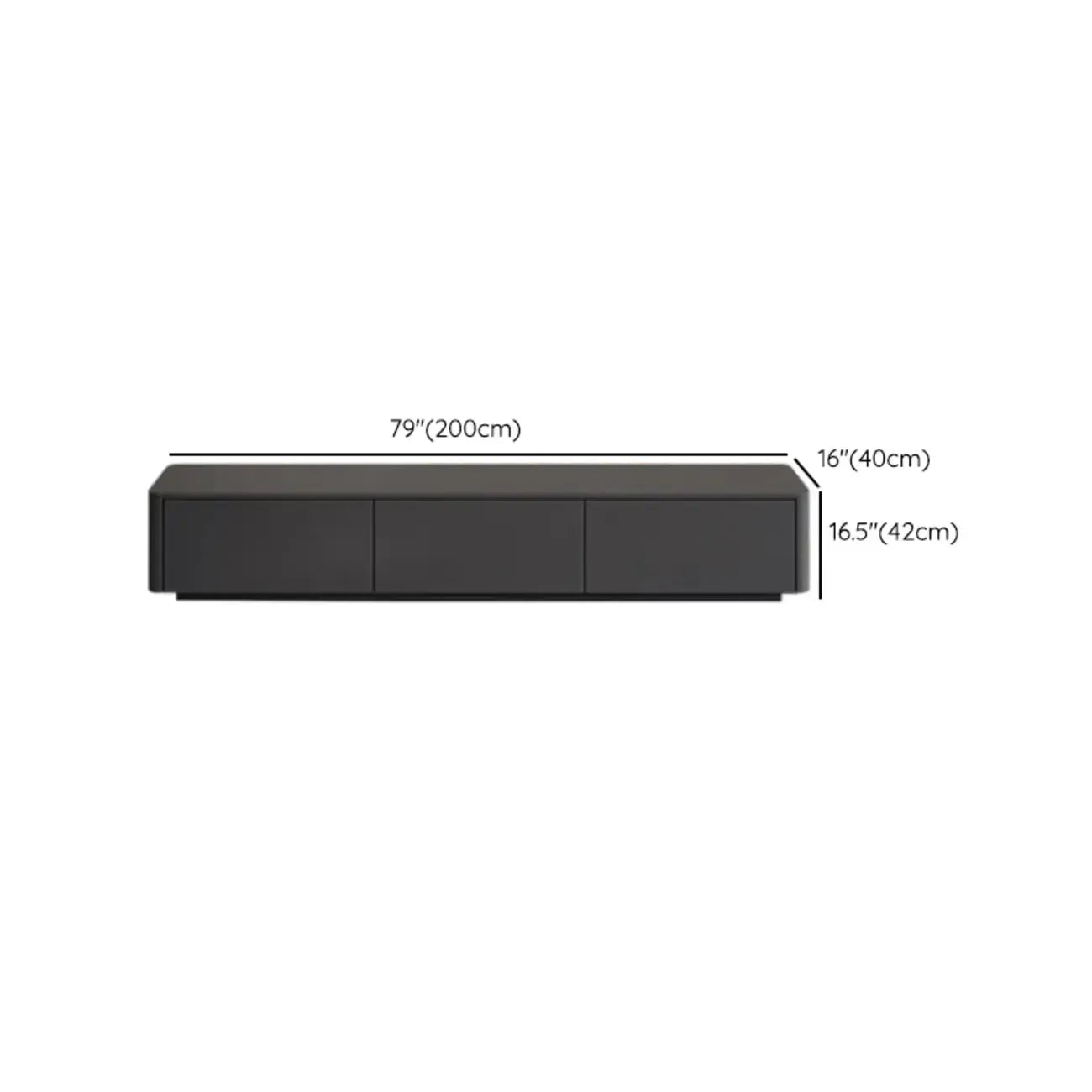 79 Black Wood Long Cable Management TV Stand with Drawer