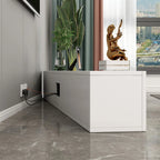 71 Living Room White Wood Rectangular TV Stand with Storage