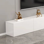 71 Living Room White Wood Rectangular TV Stand with Storage