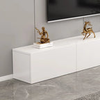 71 Living Room White Wood Rectangular TV Stand with Storage