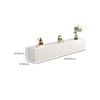 71 Living Room White Wood Rectangular TV Stand with Storage