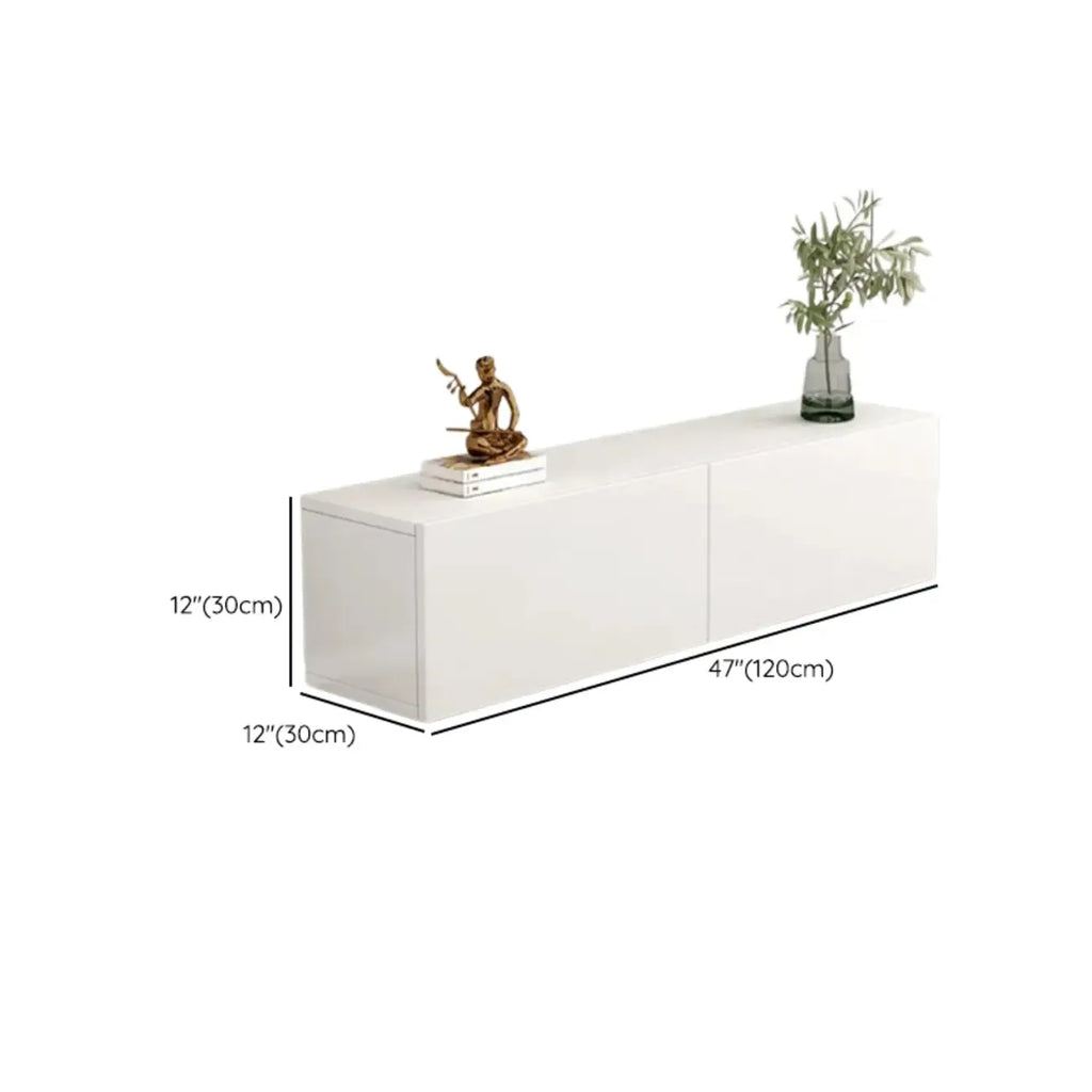 71 Living Room White Wood Rectangular TV Stand with Storage
