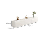 71 Living Room White Wood Rectangular TV Stand with Storage