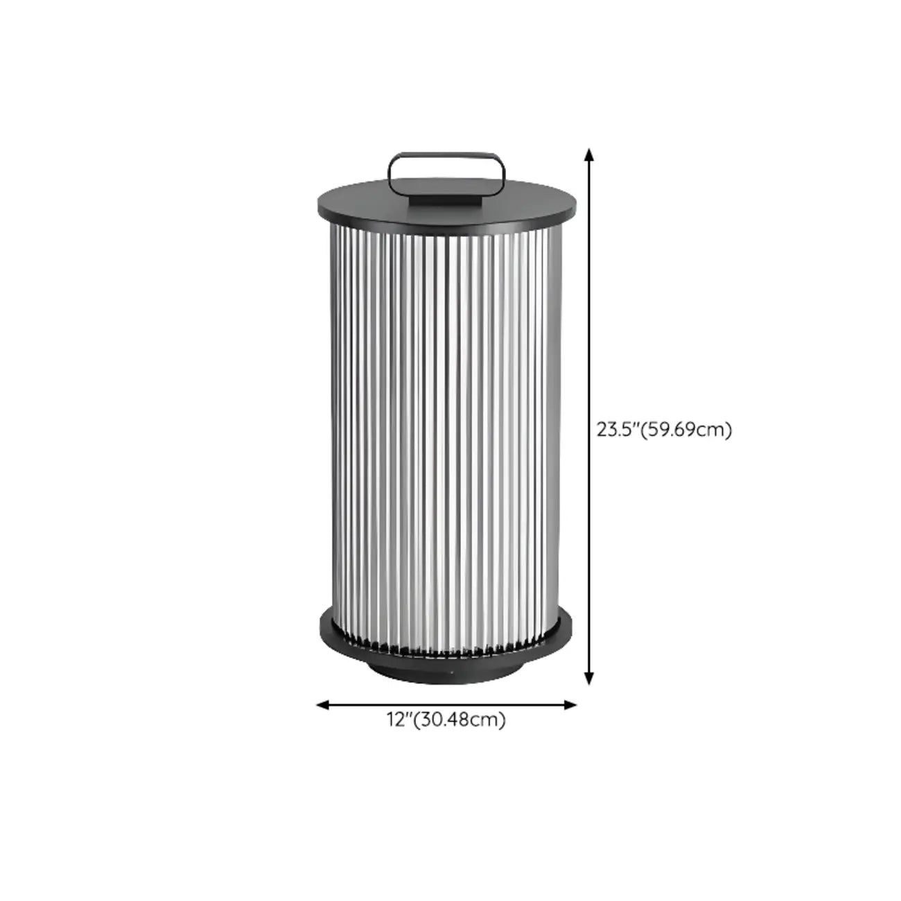 Black Metal Cylindrical Glass Post Cap Light
