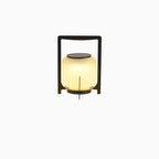 Portable Drum Solar Black Outdoor Post Lights
