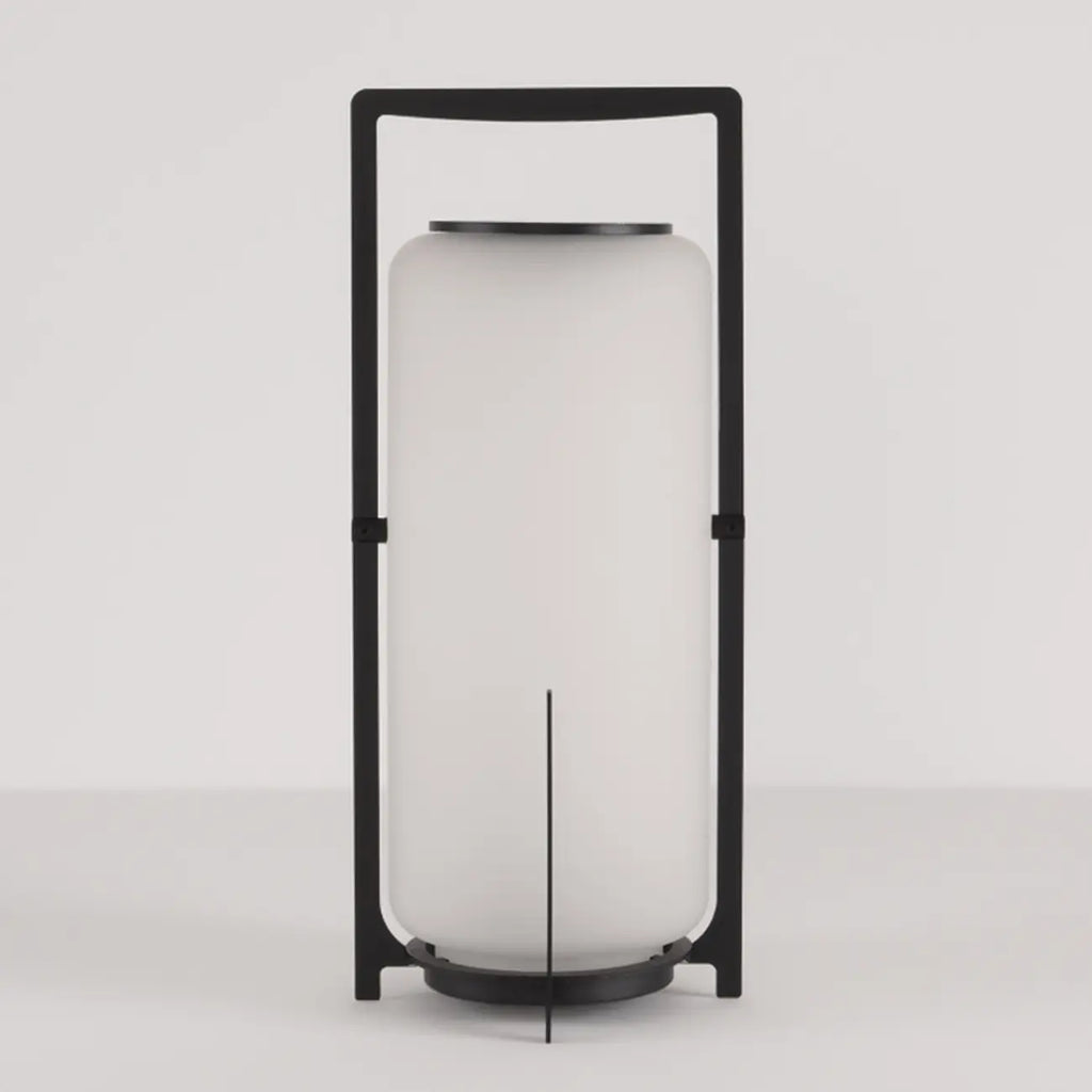 Portable Drum Solar Black Outdoor Post Lights