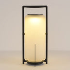 Portable Drum Solar Black Outdoor Post Lights