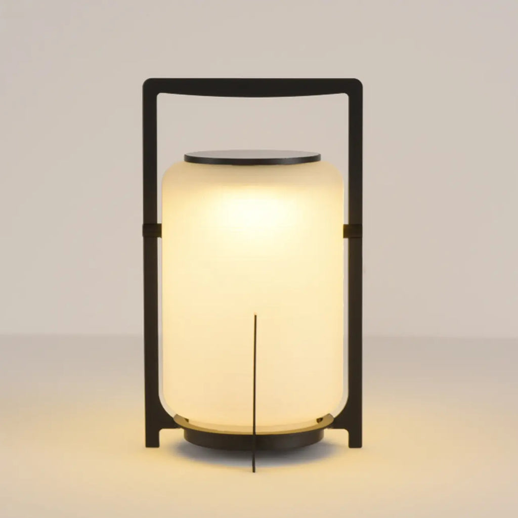 Portable Drum Solar Black Outdoor Post Lights