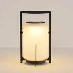 Portable Drum Solar Black Outdoor Post Lights