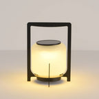 Portable Drum Solar Black Outdoor Post Lights