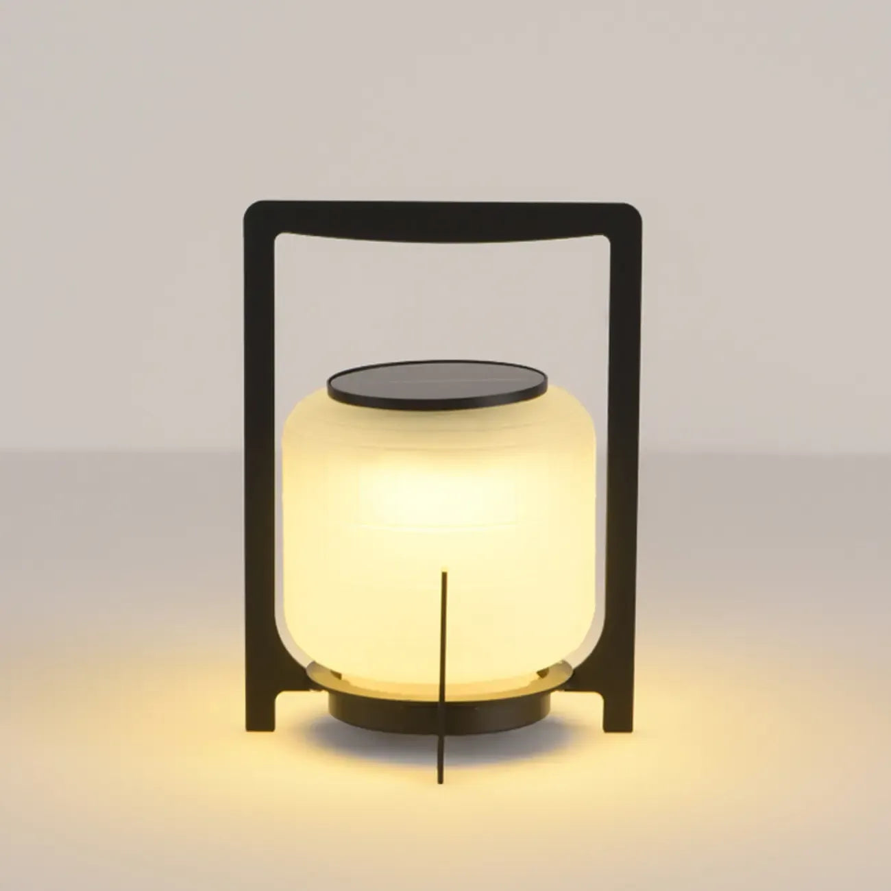 Portable Drum Solar Black Outdoor Post Lights