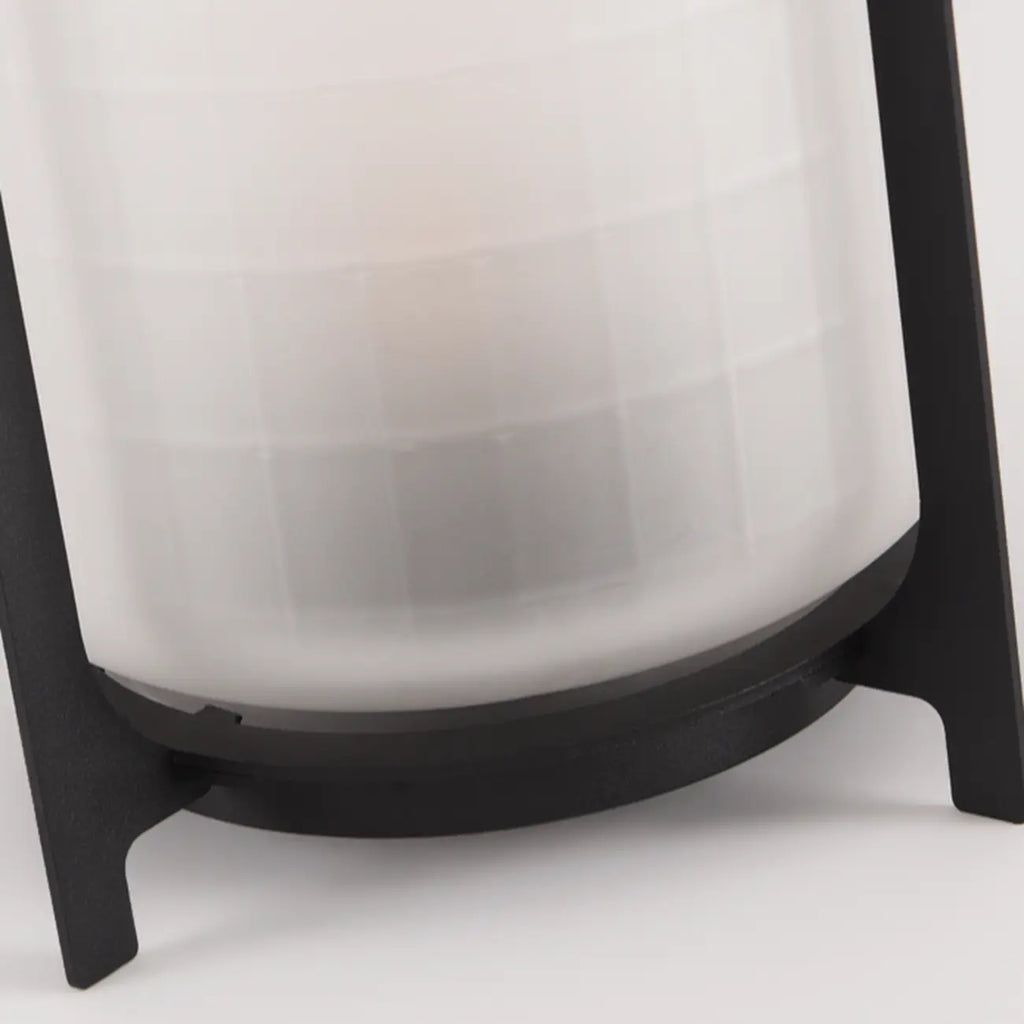Portable Drum Solar Black Outdoor Post Lights
