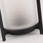 Portable Drum Solar Black Outdoor Post Lights