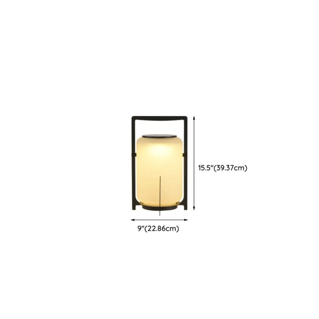 Portable Drum Solar Black Outdoor Post Lights