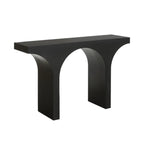 Arched Wood White Double Pedestal Console Table