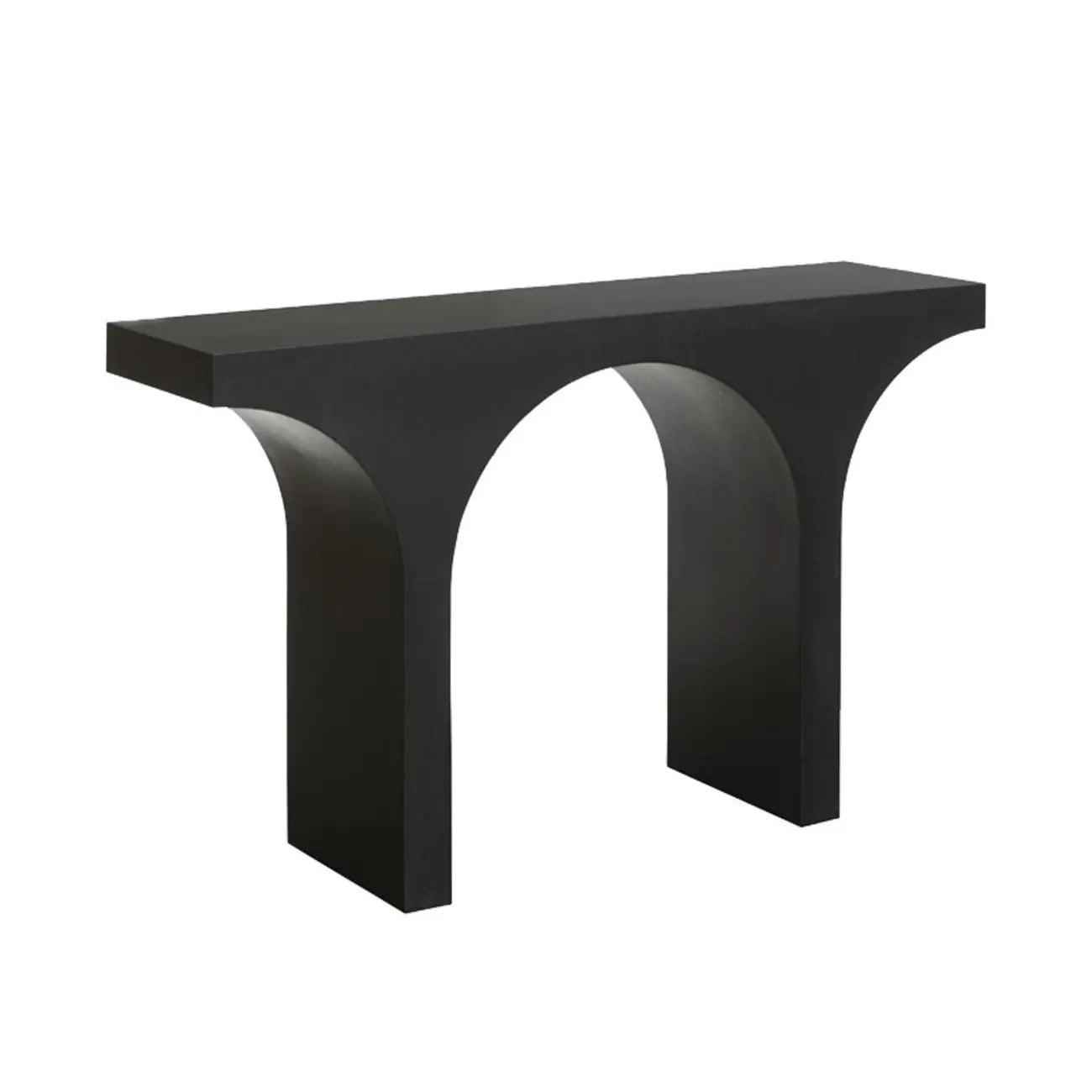 Arched Wood White Double Pedestal Console Table
