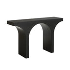 Arched Wood White Double Pedestal Console Table