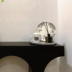 Arched Wood White Double Pedestal Console Table