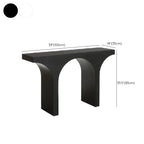 Arched Wood White Double Pedestal Console Table
